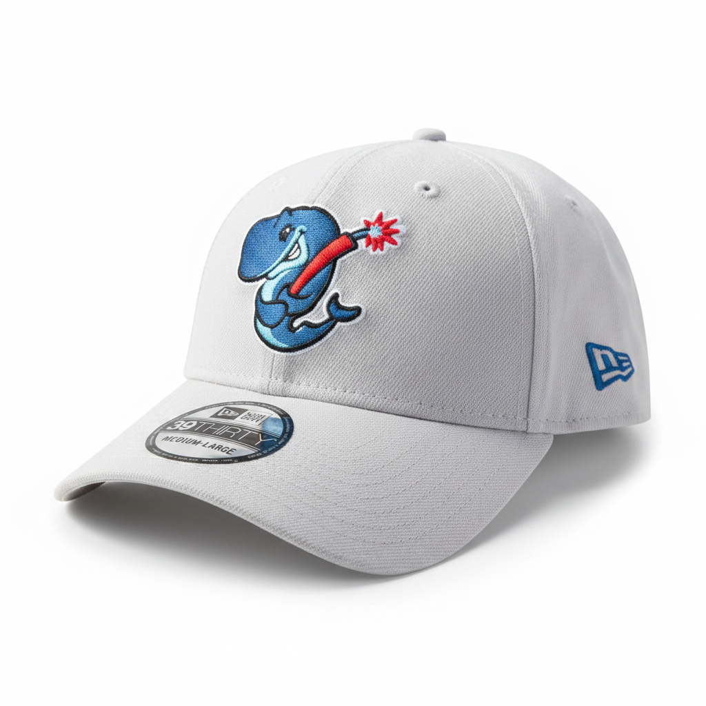 Eugene Emeralds Exploding Whales New Era Grey 39THIRTY Cap