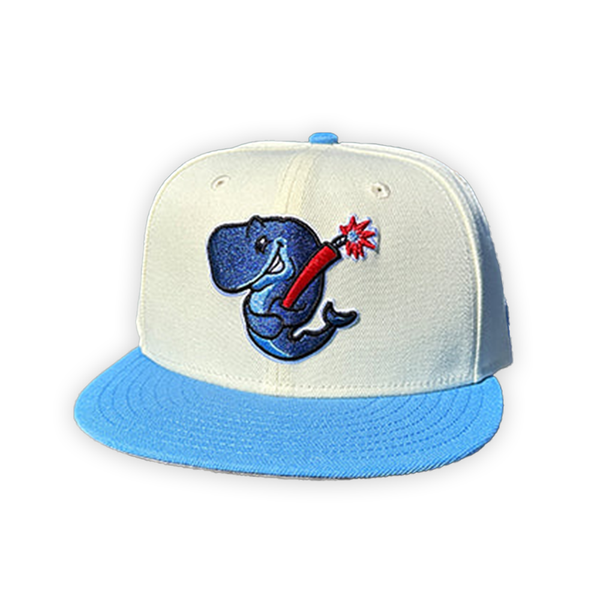 Eugene Emeralds New Era Theme Nights Eugene Exploding Whales 59FIFTY Fitted  Hat - Light Blue