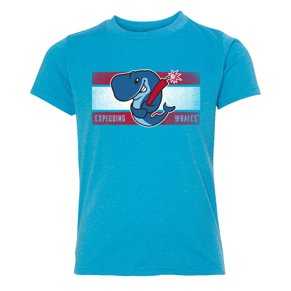 【DEARMINE】Whale Spray T-shirt Whale's Tail Ocean T-Shirt - Unisex Heather Blue Lagoon