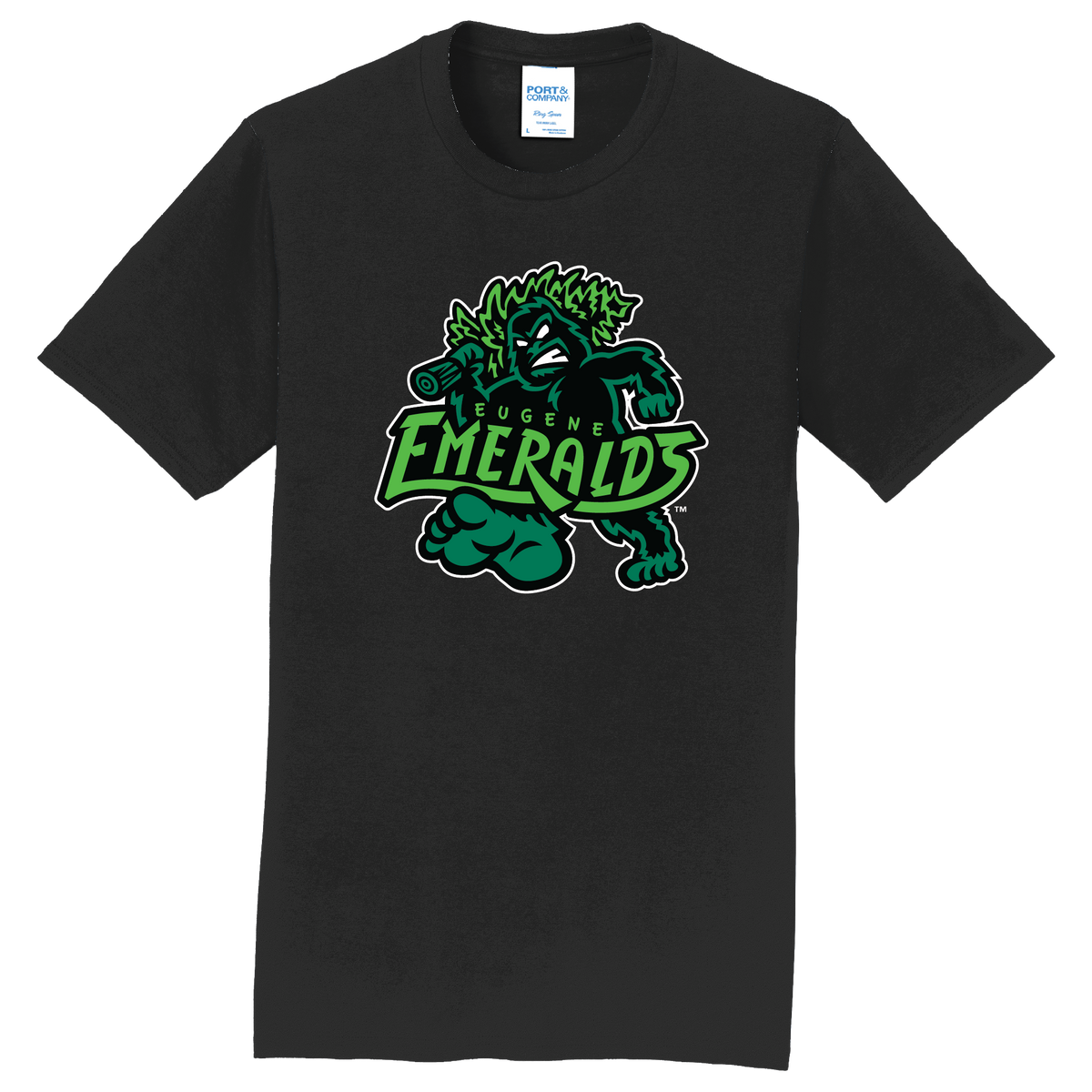 Eugene Emeralds Black Primary Sasquatch T-Shirt