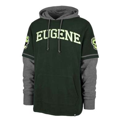 Eugene Emeralds '47 Brand Two-Tone Hooded Sweatshirt Hoodie