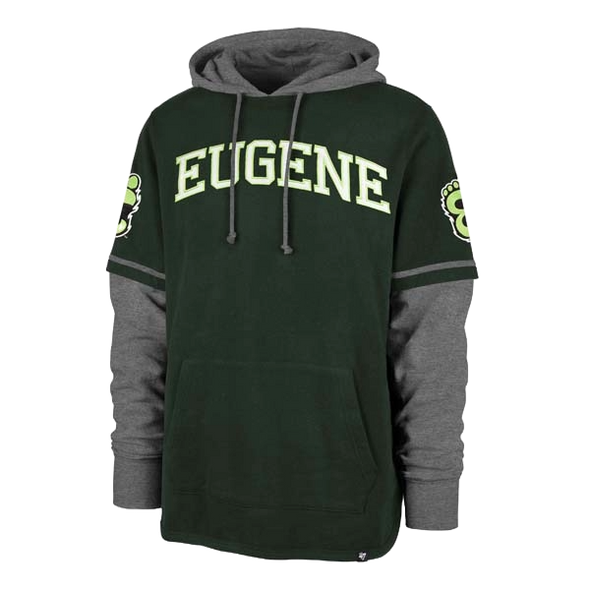 Eugene Emeralds '47 Brand Two-Tone Hooded Sweatshirt Hoodie