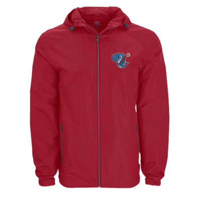 Eugene Emeralds Exploding Whales Vantage Red Rain Jacket